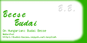 becse budai business card